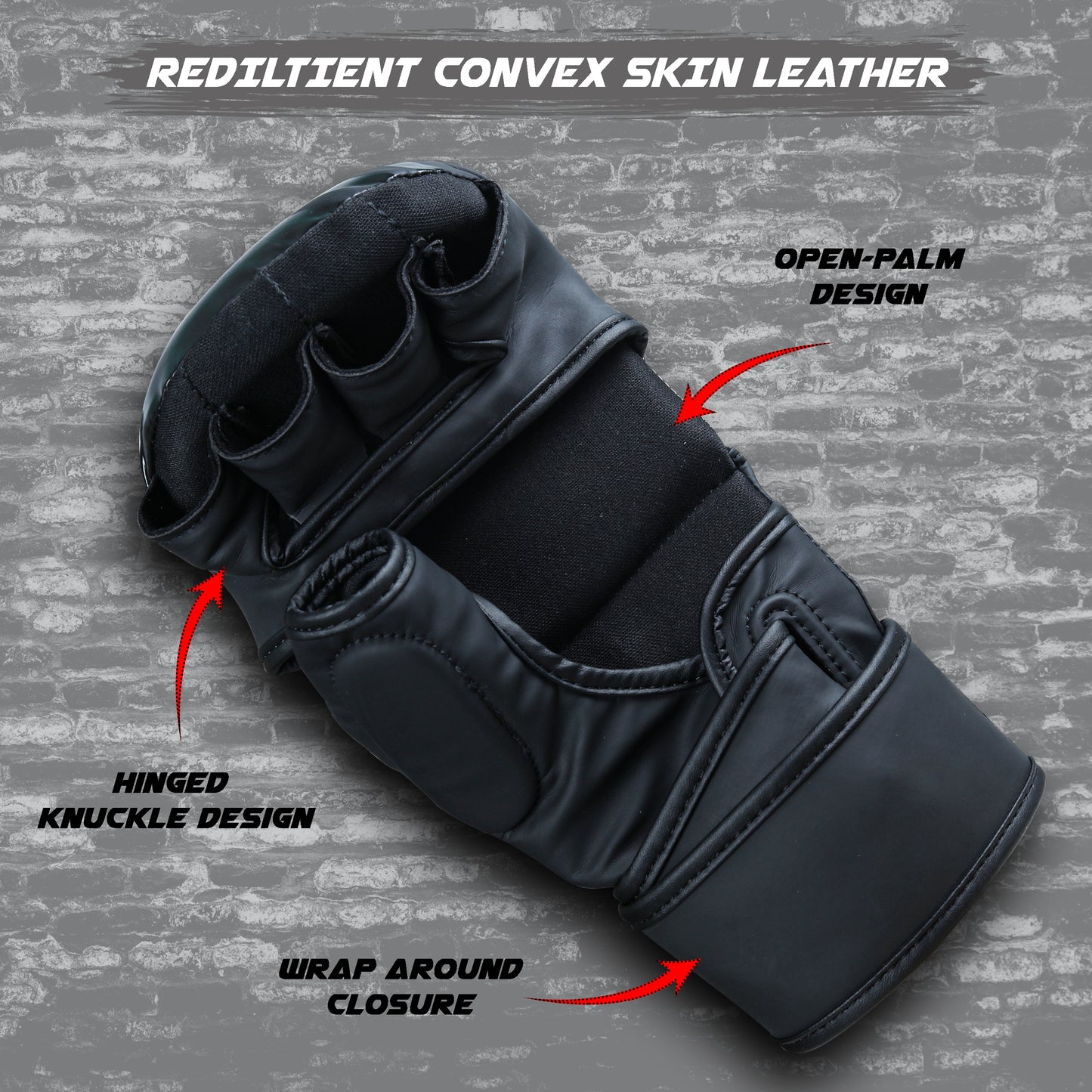 Black MMA Shooter Gloves