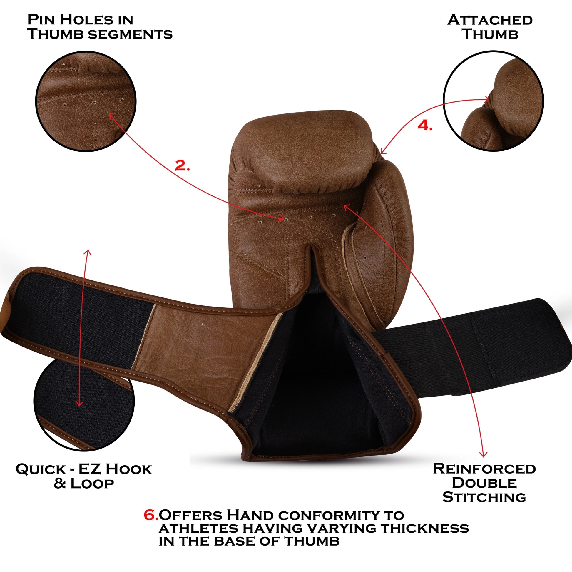 Boxing Gloves Pure Leather Shock Absorption.