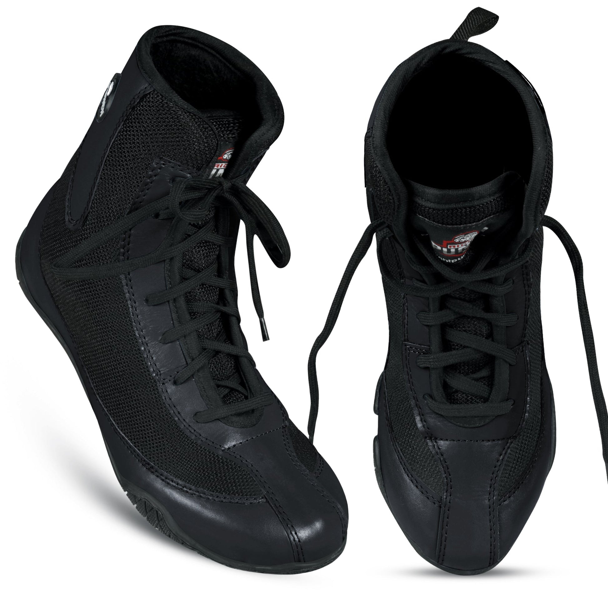 RightPunch High - Top Black Boxing and Wrestling Shoes - RightPunch Sports