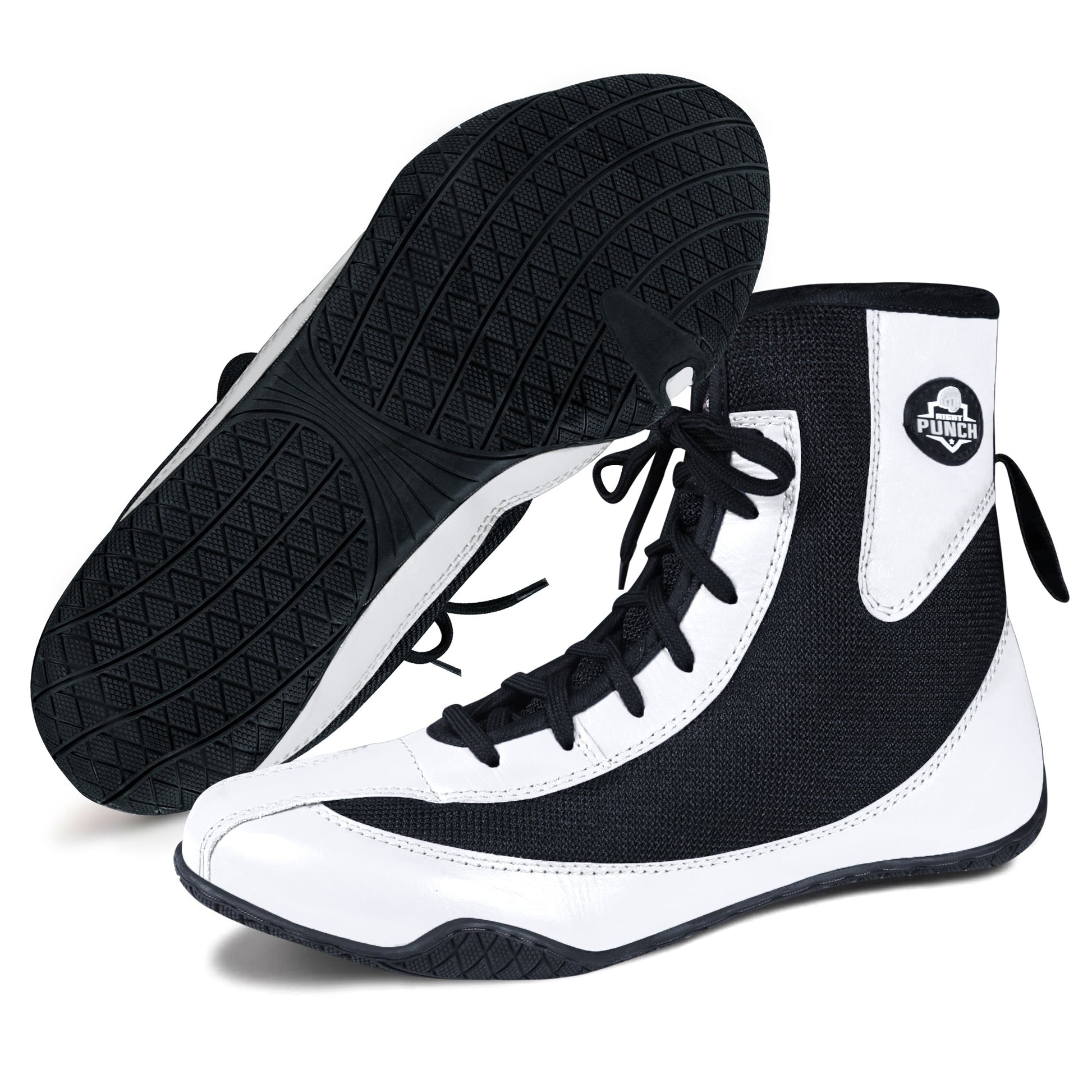 RightPunch White High - Top Boxing and Wrestling Shoes - RightPunch Sports