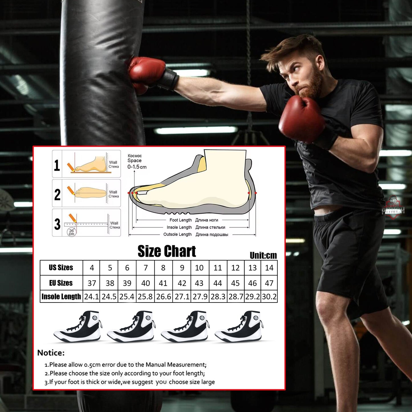 RightPunch White High - Top Boxing and Wrestling Shoes - RightPunch Sports