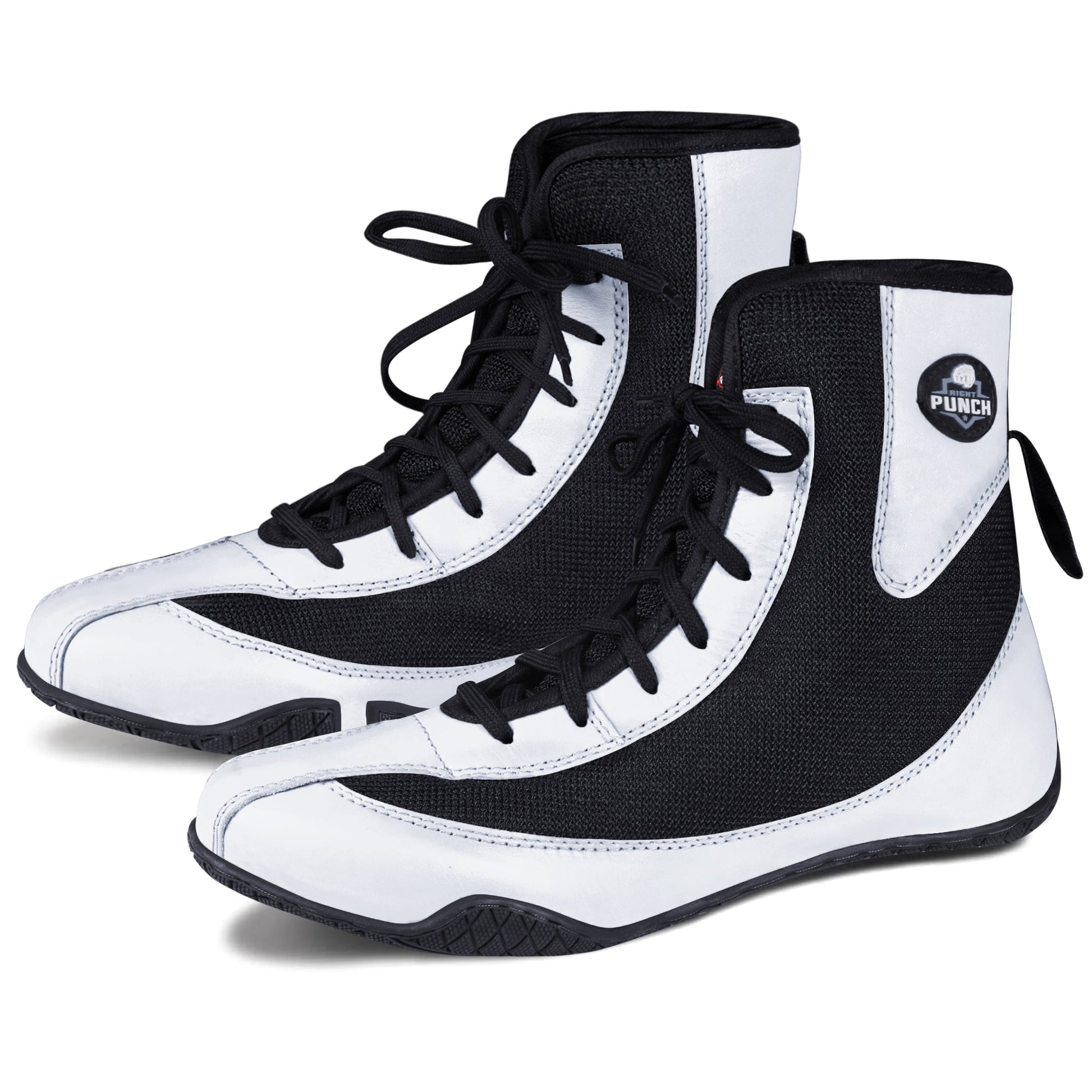 RightPunch White High - Top Boxing and Wrestling Shoes - RightPunch Sports