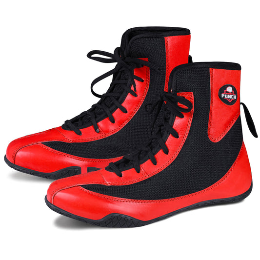 RightPunch White High - Top Boxing and Wrestling Shoes - RightPunch Sports